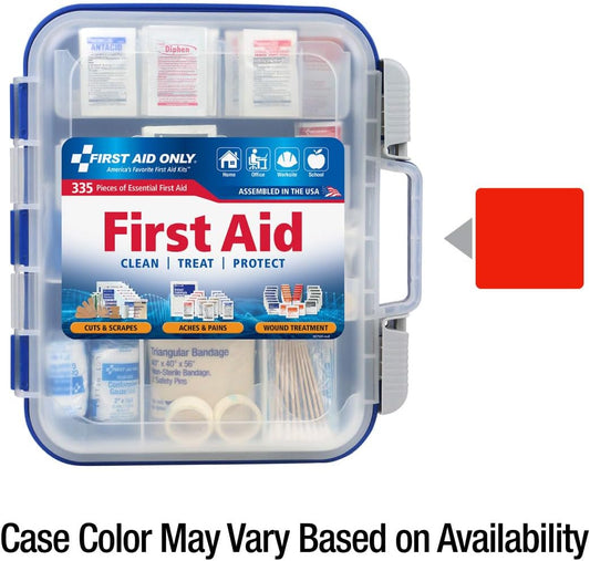 First Aid Only Osha-Compliant All-Purpose 100-Person Emergency First Aid Kit For Home, Work, And Travel, 335 Pieces