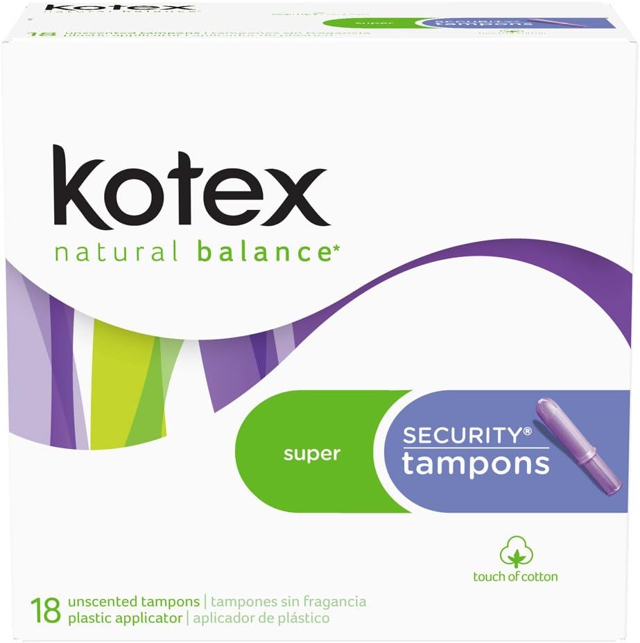 Kotex Super Security Unscented Tampon - 18 pads/pk : Health & Household