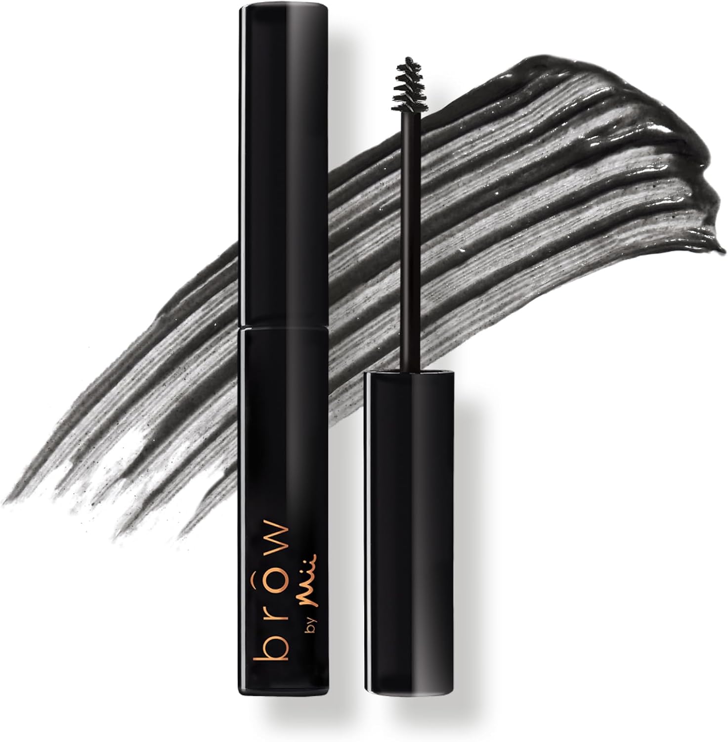 Mii Cosmetics Brow By Mii Sculpting Brow Builder Tint, Creamy Eyebrow Mascara With Fibres, Highly Pigmented For Fuller-Looking Eyebrows, Smudge-Proof & Long-Lasting, Warm Black, Remarkably Darker