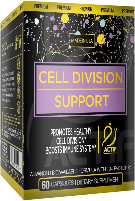 ACTIF Cell Division Support - Maximum Strength with 10+ Factors, Non GMO, 1 Month Supply, Made in USA : Health & Household