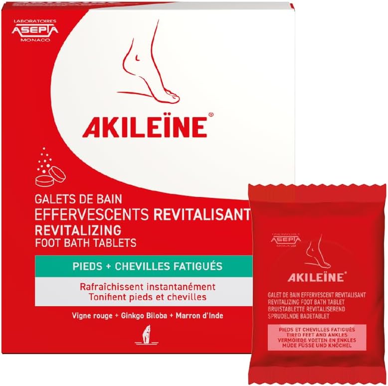 AKILEÏNE® - REVITALIZING EFFERVENT BATH PEBBLES – 6 BAGS 20 GR