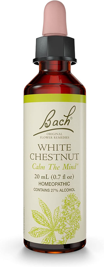 Bach Original Flower Remedies, White Chestnut For Calming Repetitive Thoughts, Natural Homeopathic Flower Essence, Emotional Wellness And Stress Relief, Vegan, 20Ml Dropper