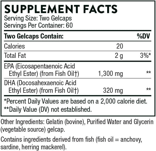 Thorne Super Epa Pro - Omega-3 Fish Oil With High Concentration Epa - Promotes Blood Lipid Support - 1300Mg Epa And 200Mg Dha - 120 Gelcaps