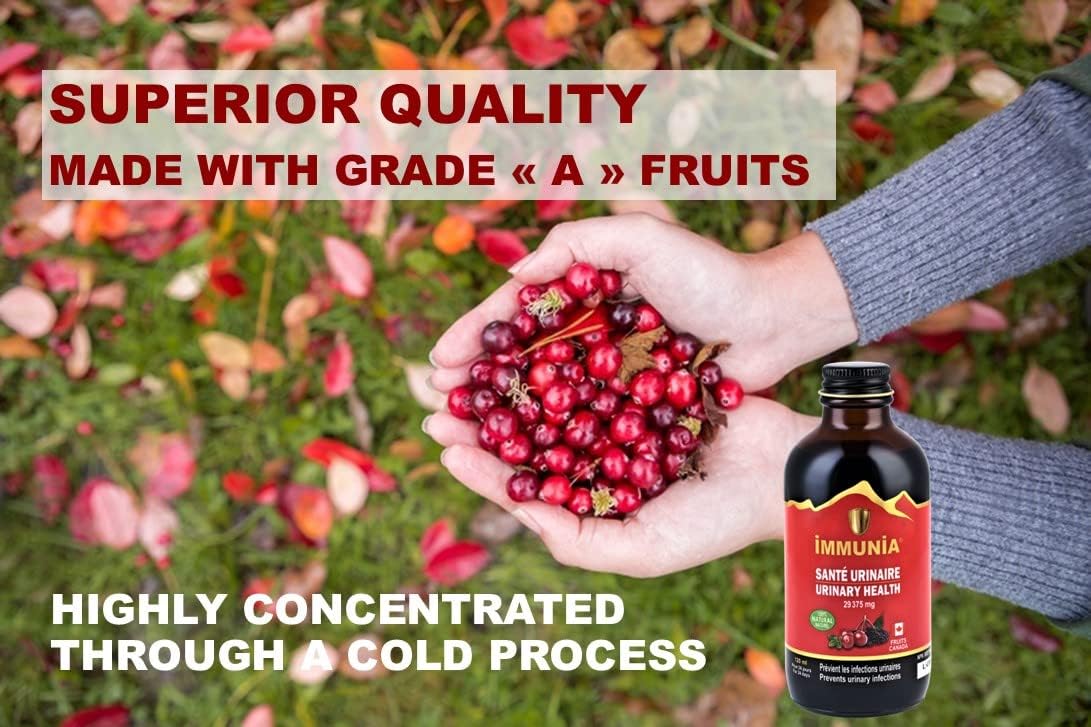 Immunia Urinary Health. Cranberry & Elderberry Concentrate to be Consumed for The Prevention of Urinary Infections. Natural. Delicious. 5 ml/Day. 1-Pack. USA : Health & Household