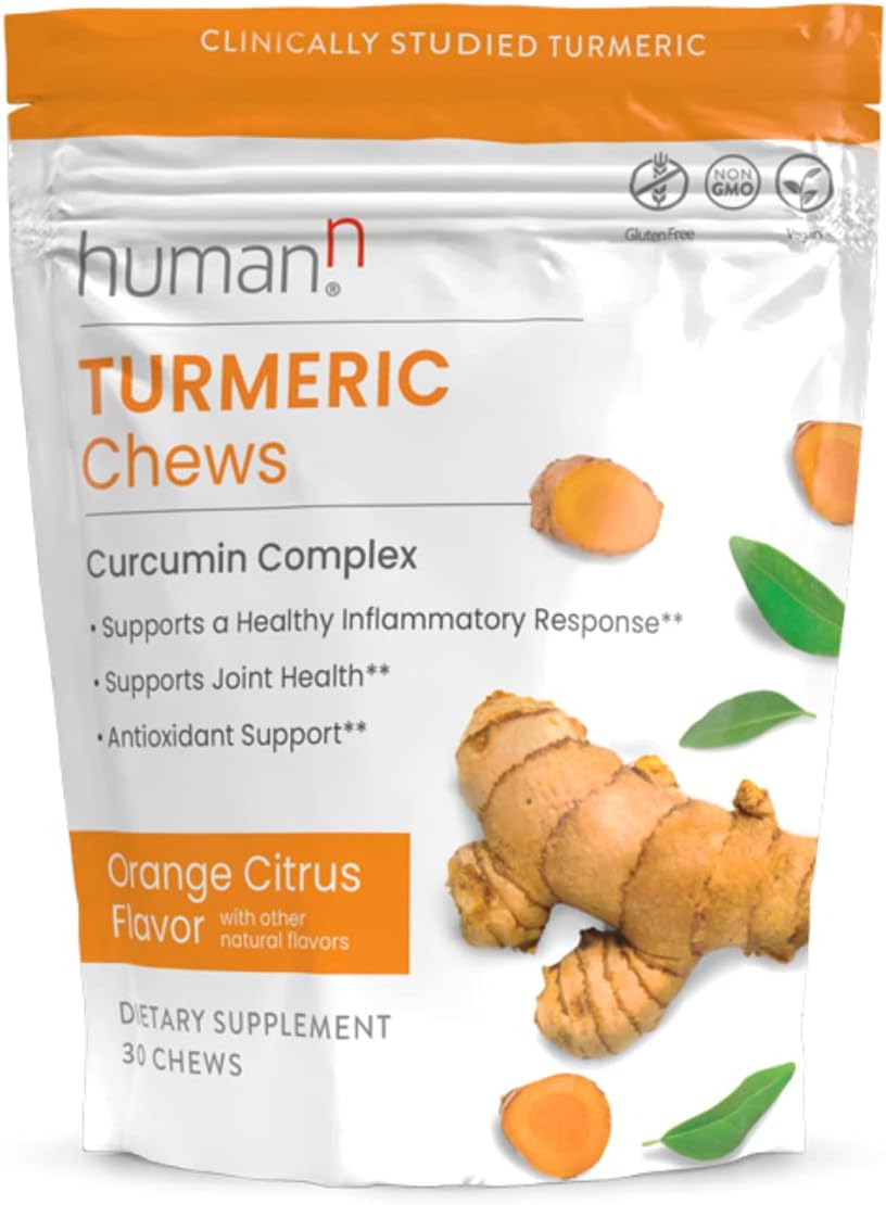 Humann Turmeric Curcumin Chews Supplement – High Absorption Turmeric - Orange Citrus Flavor – From The Makers Of Superbeets, Joint Health, 30 Count