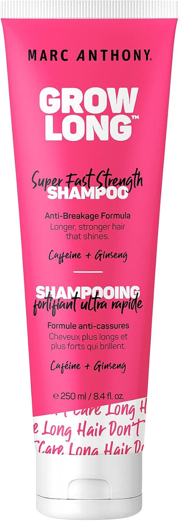 Marc Anthony Strengthening Grow Long Super Fast Strength 8.4 Onzas Tubo, Sin Sulfatos, Champú, Cafeína Y Champú Con Infusión De Ginseng