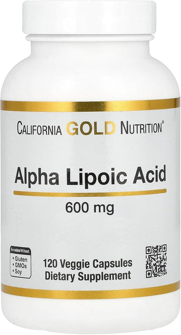 California Gold Nutrition Alpha Lipoic Acid, 600 Mg, 120 Veggie Capsules