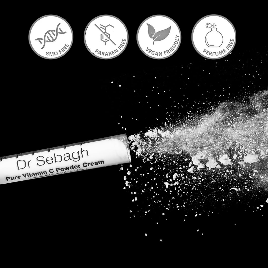Dr Sebagh Pure Vitamin C Powder Cream Travel Size (5 X 0.07 Oz) | Unique Powder-To-Cream Formula | Award Winning | Reduces Discoloration & Enhances Collagen & Glow | Lightweight & Refreshing : Beauty & Personal Care