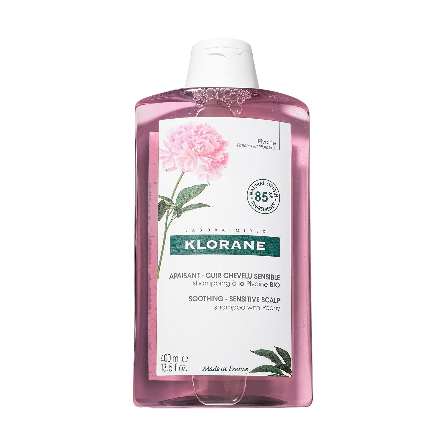 Klorane Shampoo with Peony, Soothing Relief for Dry Itchy Flaky Sensitive Scalp, pH Balanced, Provides Scalp Comfort