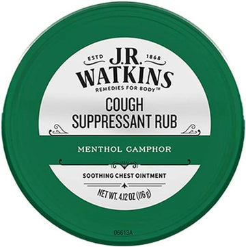 J.R. Watkins Menthol Camphor Cough Suppressant ? Vapor Rub Relieves Congestion ? Medicated Vapors for Soothing Relief ? Topical Chest Rub, 4.12 oz, Single