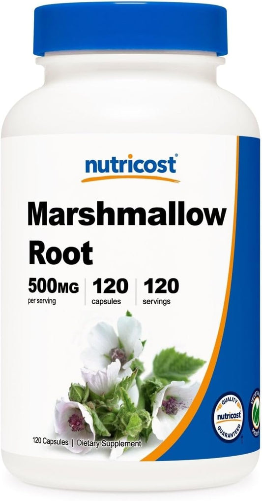 Nutricost Marshmallow Root 5,000mg, 120 Vegetarian Capsules - from 500mg of 10:1 Extract per Serving, Gluten Free & Non-GMO