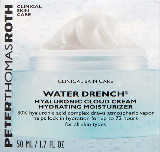 Peter Thomas Roth | Water Drench Hyaluronic Cloud Cream | Hydrating Moisturizer For Face, Up To 72 Hours Of Hydration For More Youthful-Looking Skin, Fragnance Free, 1.69 Fl Oz