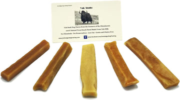 Yak Snak Dog Chews - All Natural Hard Cheese Himalayan Dog Treats - Long Lasting Dog Chews, Made from Yak Milk, Small, Medium. Large & Extra Large Sizes (Extra Small 5-Pack)