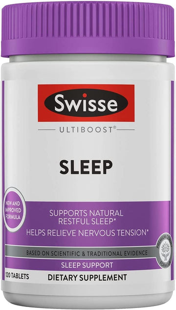 Swisse Sleep Valerian Root Capsules | Valerian Root Extract + Magnesium + Licorice + Hops | Melatonin Free Herbal Sleep Supplement | Helps Relieve Nervous Tension | 120 Tablets