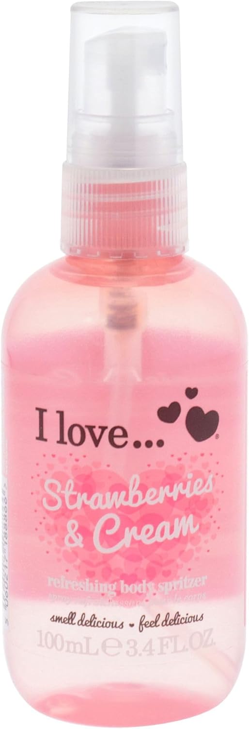 I Love Originals Strawberries & Cream Body Spritzer, Formulated With Natural Fruit Extracts to Keep You Cool & Fragranced, Travel-Size Essential Providing On-The-Go Refreshment, Vegan-Friendly - 100ml : Amazon.co.uk: Beauty
