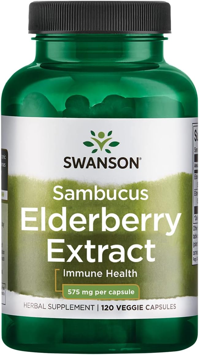 Swanson Sambucus Elderberry Extract 575 Mg 120 Veg Caps