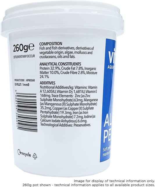 Vitalis Algae Pellets Xs 140G Fish Food