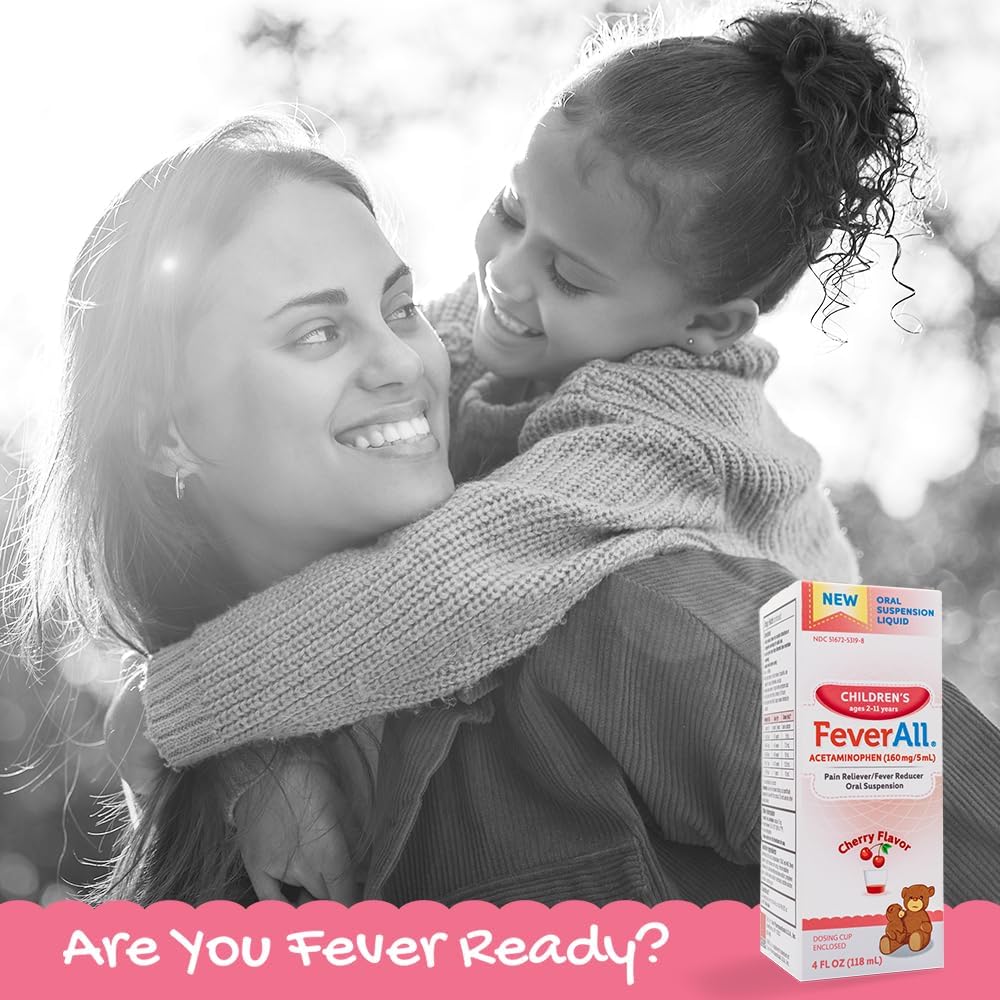 Feverall Liquid Oral Children Fever Reducer/Pain Reliever Cherry Flavor : Health & Household