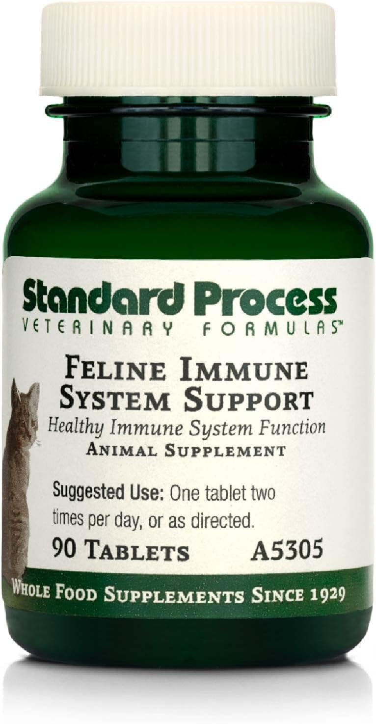 Standard Process Feline Immune System Support - Nutritional Supplement For Feline Immune Health Support - Cat Supplement Tablets To Aid Healthy Immune Cells & Tissue - 90 Tablets