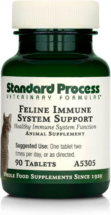 Standard Process Feline Immune System Support - Nutritional Supplement For Feline Immune Health Support - Cat Supplement Tablets To Aid Healthy Immune Cells & Tissue - 90 Tablets