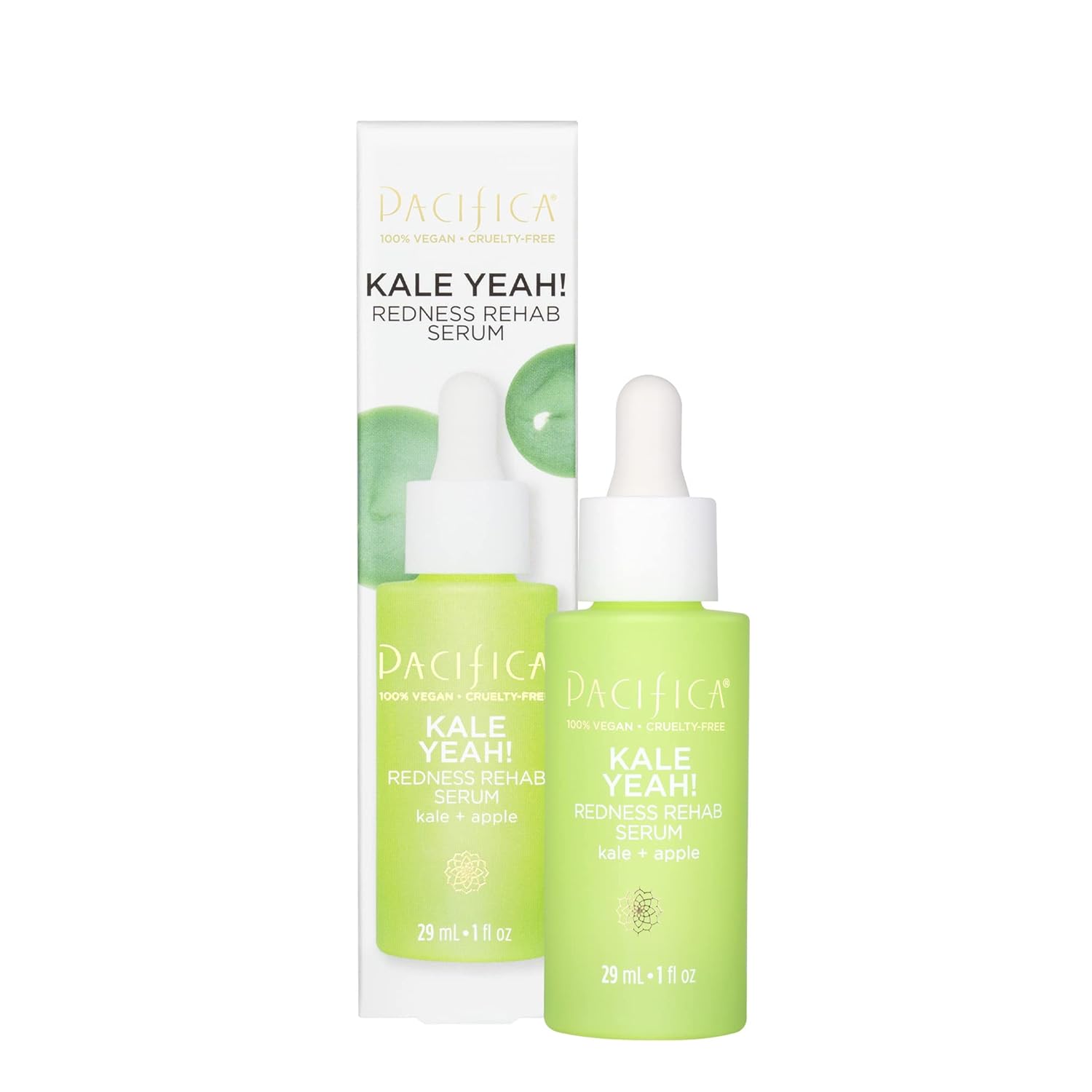 Pacifica Beauty, Kale Yeah! Redness Rehab Serum, Reduce Redness, Minimize Pore Size, Oily Skin Control, Niacinamide, Pea Proteins, Copper Peptides, Super Greens, Combination & Oily Skin Types, Vegan