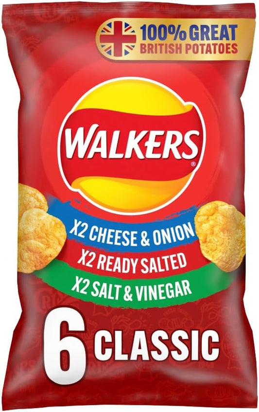 Walkers Crisp Classic Variety, 25G (6 Pack)