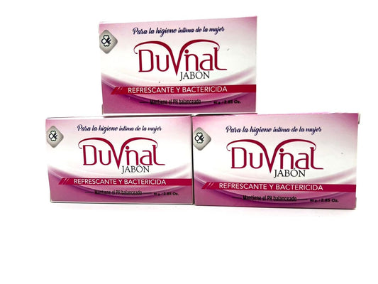 Duvinal Jabon Intimo Femenino en Barra. 3 pack para equilibrio del pH - Probióticos e ingredientes naturales - Elimina el olor - Salud vaginal - Lavado femenino - Hidratante íntimo