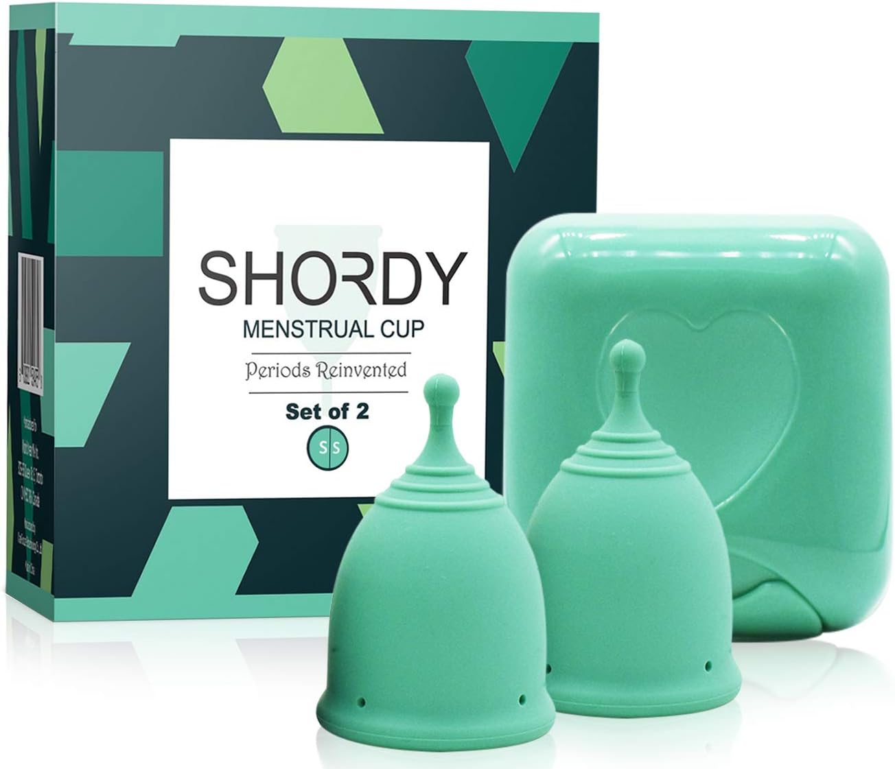 Shordy Menstrual Cup (Small, Pack Of 2), Soft Silicone, Reusable, Eco-Friendly, Alternative To Tampons & Pads, Sustainable, Bpa Free, 12 Hour Wear