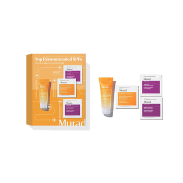 Murad Spf Sample Set : Derm On The Go - Sample Suncreen Set For Am & Pm - Multi-Vitamin Clear Coat Spf 50 0.33Fl Oz With 3 Additional Bonus Items