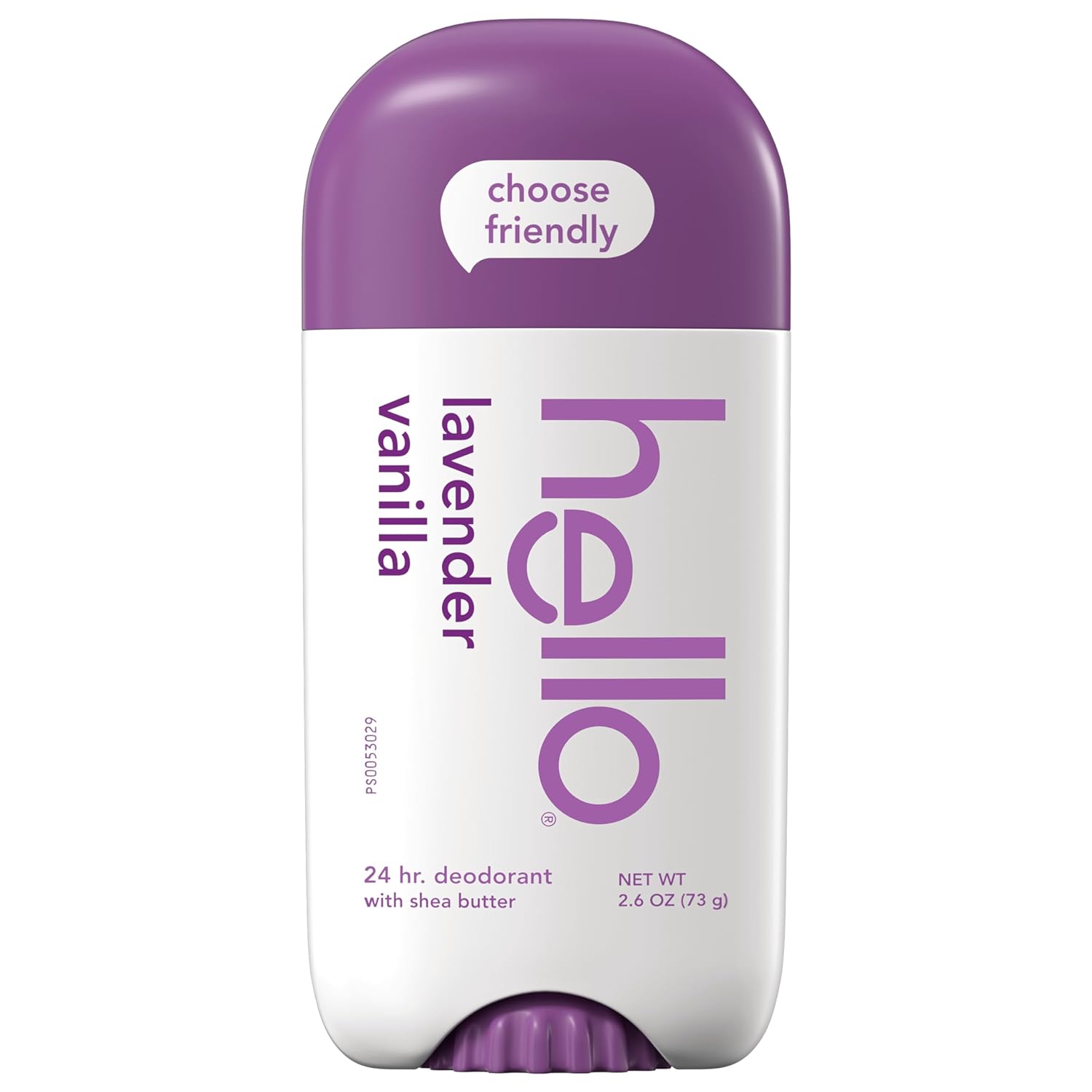 Hello Lavender Vanilla Vegan Deodorant, Aluminum Free Deodorant for Women and Men, 2.6 oz Stick