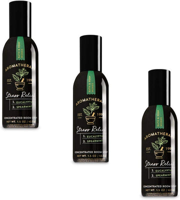 Concentrated Room Spray Aromatherapy Pack (3 Bottles, Stress Relief Eucalyptus Spearmint) 1.5 oz