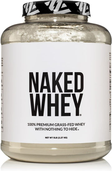 NAKED WHEY 5LB 100% Grass Fed Unflavored Whey Protein Powder - US Farms, Only 1 Ingredient, Undenatured - No GMO, Soy or Gluten - No Preservatives - Promote Muscle Growth and Recovery - 76 Servings