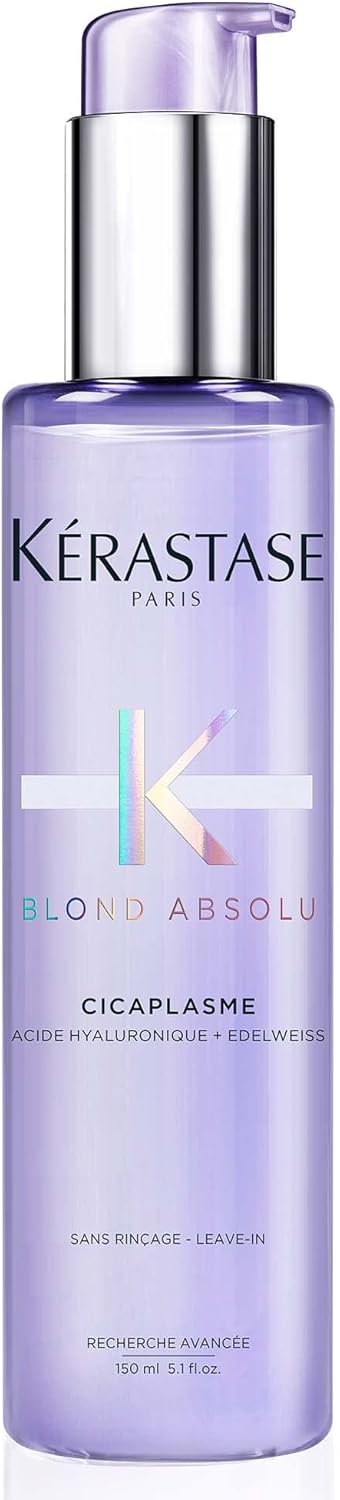 Kérastase Blond Absolu, Fortifying Heat Protecting Serum, For Lightened And Highlighted Hair, With Hyaluronic Acid And Edelweiss Flower, Cicaplasme, 250 Ml