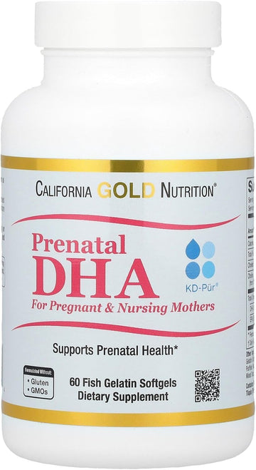 California Gold Nutrition Prenatal Dha For Pregnant And Nursing Mothers, 900 Mg, 60 Fish Gelatin Softgels (450 Mg Per Softgel)