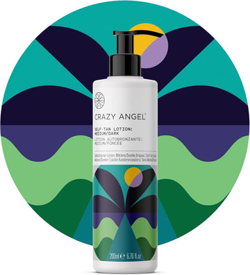 Crazy Angel Vegan Self-Tan Lotion (Medium/Dark Tan). Made In Uk. 200Ml
