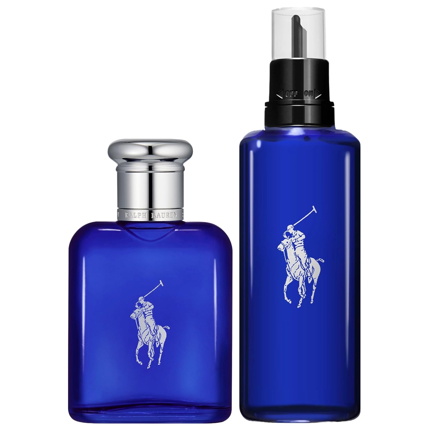 Ralph Lauren - Polo Blue - Eau De Toilette - Men'S Cologne - Refillable Cologne Set - With Citrus, Sage, And Suede - 2.5 Fl Oz Bottle & 5.1 Fl Oz Refill