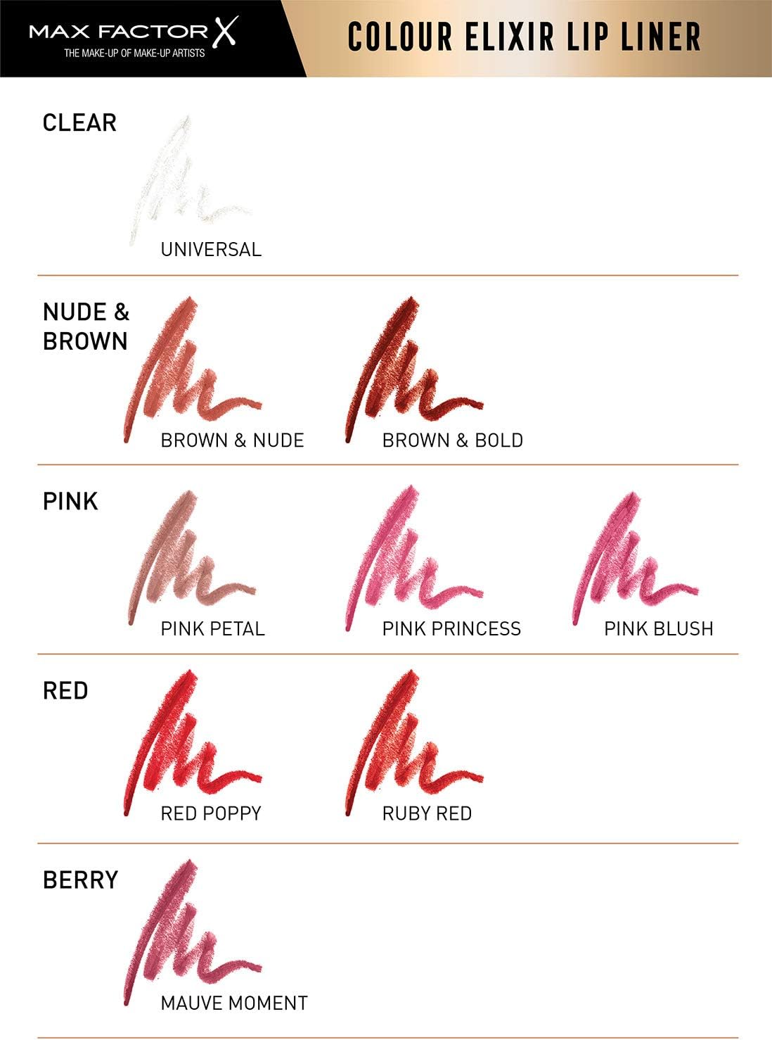 Max Factor Colour Elixir Moisturising Lip Liner, Red Poppy, 1.2 g : Amazon.co.uk: Beauty