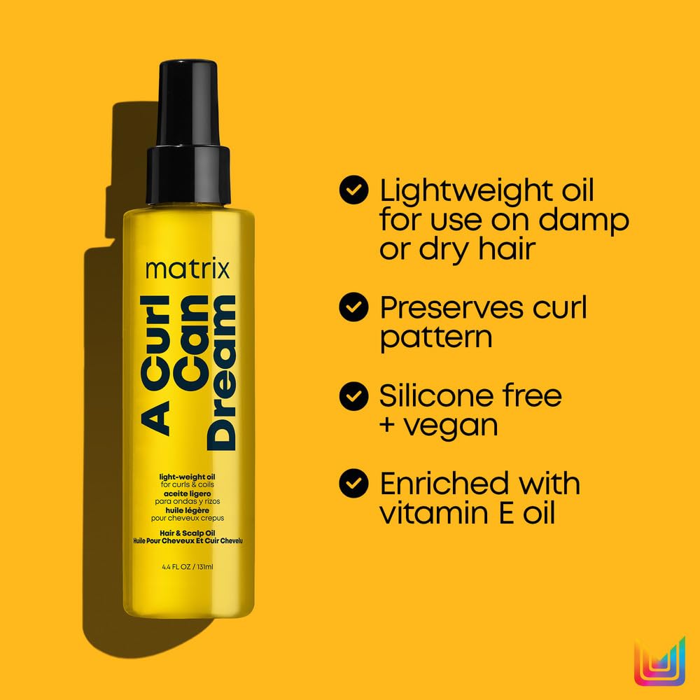 Matrix A Curl Can Dream Light-Weight Hair and Scalp Oil | For Curly & Coily Hair | Silicone Free | Infused with Manuka Honey Extract | Packaging May Vary | 4.4 Fl. Oz. : Beauty & Personal Care