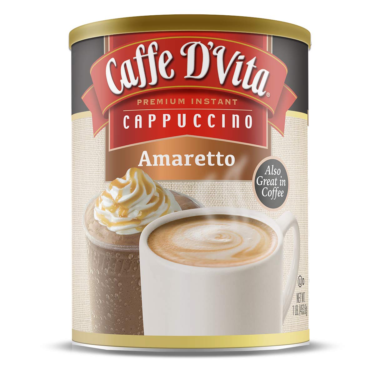 Caffe D'Vita Amaretto Cappuccino 1 Lb. Can (16 Oz.)