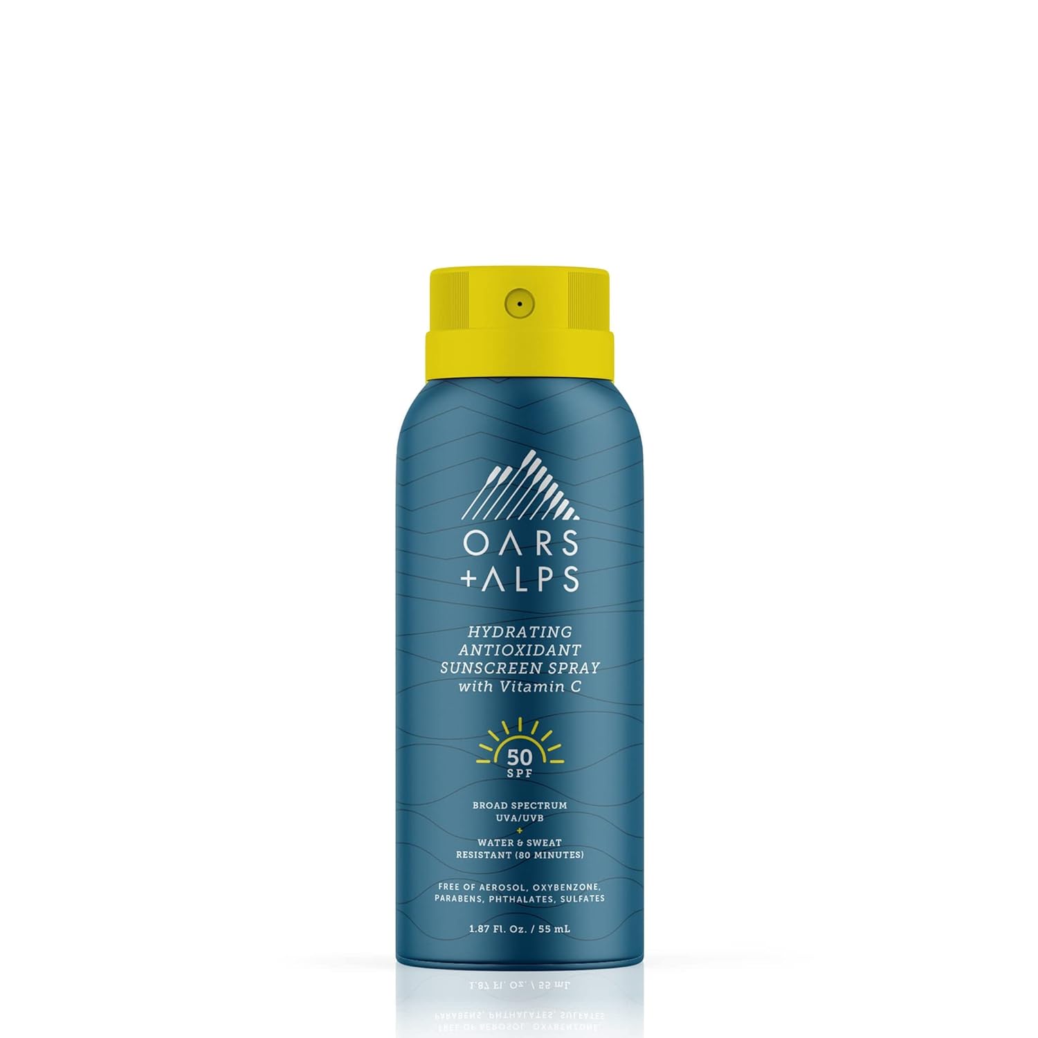 Oars + Alps Hydrating SPF 50 Sunscreen Spray, Infused with Vitamin C and Antioxidants, Water and Sweat Resistant, Travel Size, 1.87 Oz