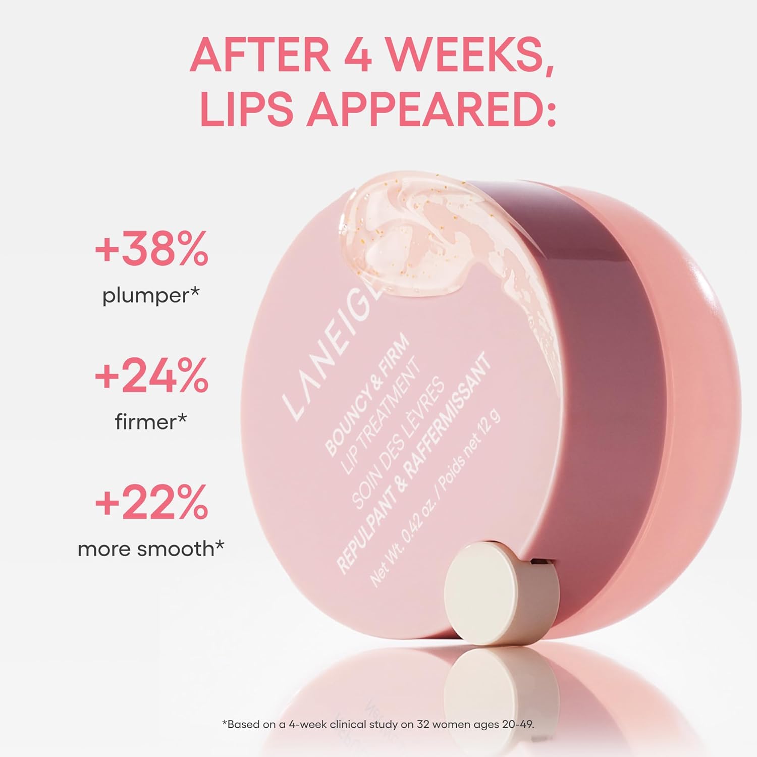 Laneige Bouncy & Firm Lip Treatment: Peony, Collagen Complex, Hydration, Visibly Firm & Plump, Ceramide Capsules, 5D Hyaluronic Acid