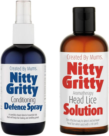 Simpul Nitty Gritty Head Lice Treatment & Defence Bundle – Head Lice Solution 150Ml & Defence Spray 250Ml – Natural, Non-Toxic Lice Removal & Prevention For Kids & Adults