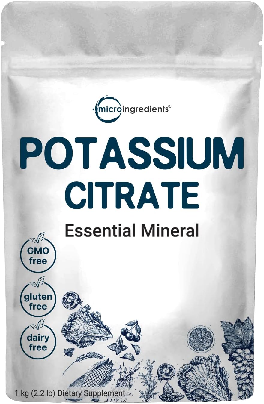 Us Origin Potassium Citrate Powder, 1 Kg (35 Ounce) | Essential Hydration Electrolyte Supplement | Supports Mineral Balance, Heart, Joint, And Immune Health | Vegan Friendly