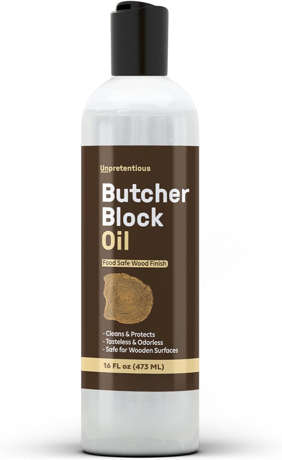 Unpretentious Butcher Block Oil, 16 fl oz, Safe for Butcher Blocks, Cutting Boards, Countertops & Wood Utensils
