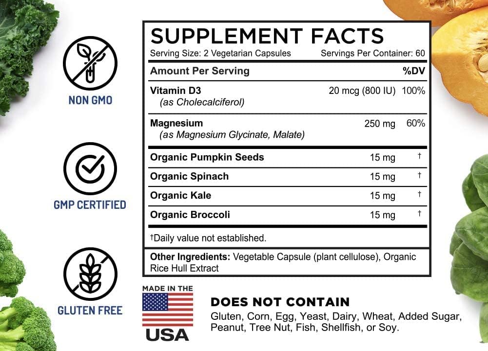 FarmHaven Milk Thistle Capsules 11250mg & Magnesium Glycinate & Malate Complex w/Vitamin D3 : Health & Household