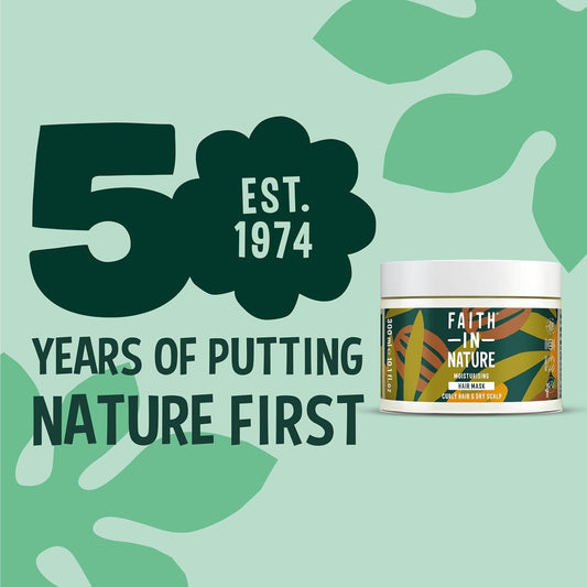 Faith In Nature Organic Shea & Argan Hair Mask, Moisturising For Curly Hair & Dry Scalp, Vegan & Cruelty Free, No Sls, Silicones Or Parabens, 300Ml (Packing May Vary)