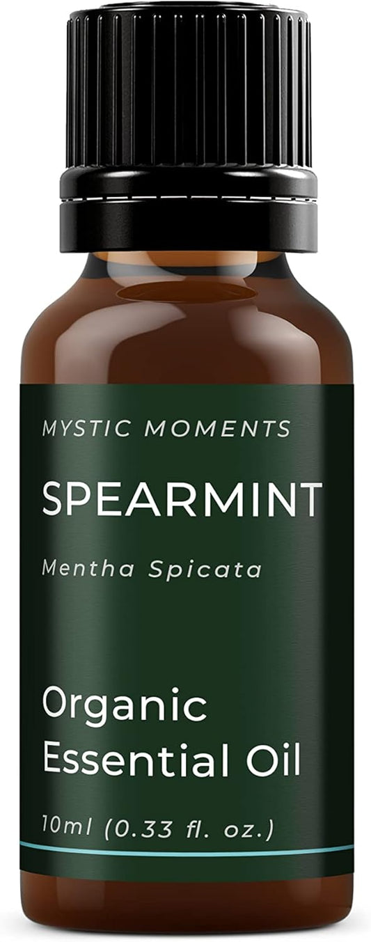 Mystic Moments | Organic Spearmint Essential Oil 10Ml - Pure & Natural Oil For Diffusers, Aromatherapy & Massage Blends Vegan Gmo Free