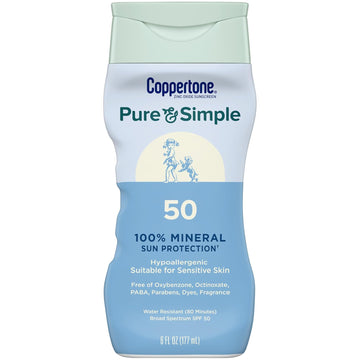 Coppertone Pure And Simple Baby Sunscreen Stick Spf 50, Zinc Oxide Mineral Sunscreen For Baby, Body And Face, 0.49 Oz Stick