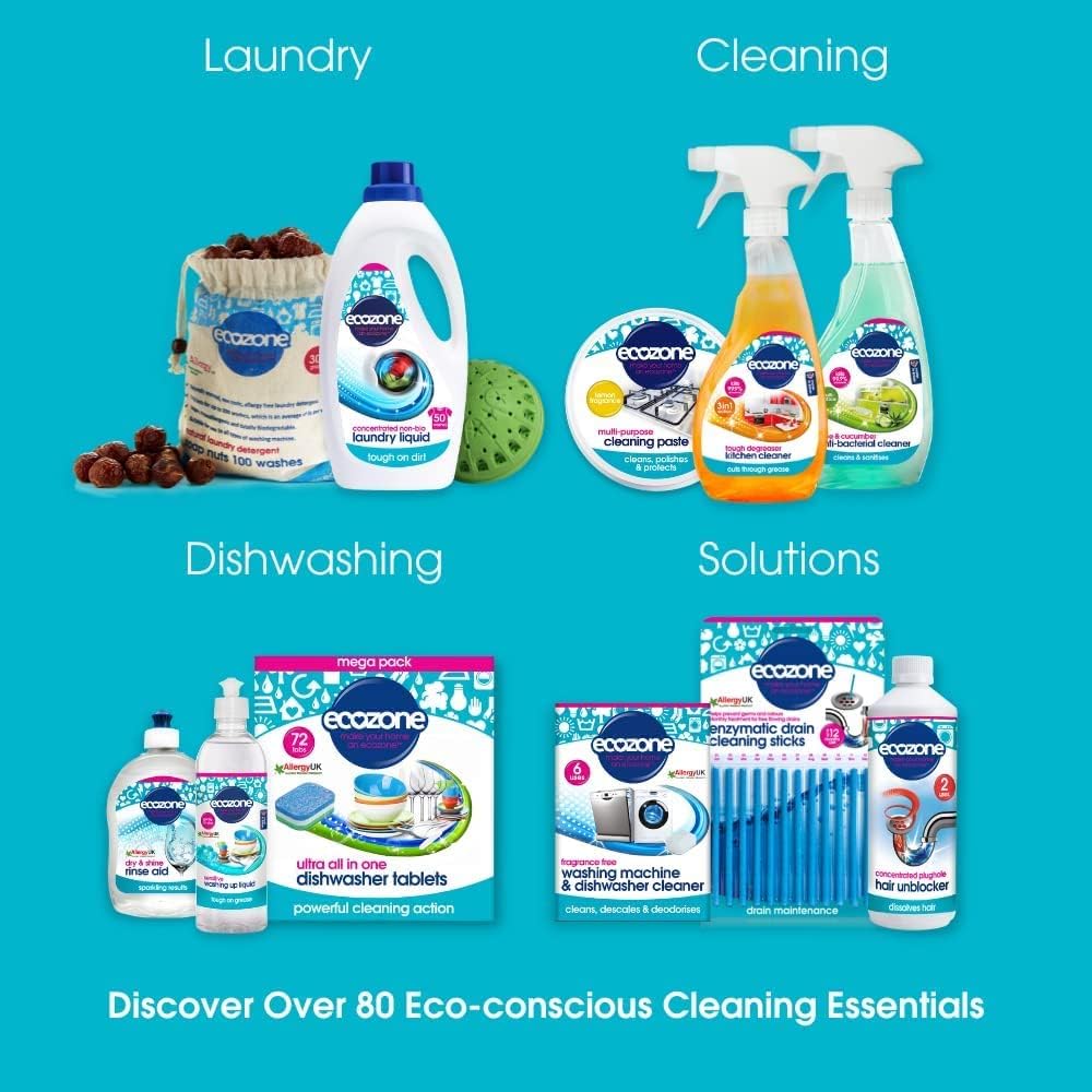 Ecozone Window & Glass Cleaner, Leaves Smear & Streak Free Shine, Clean & Polish With Natural Plant Extracts, Citrus-Floral Scent, For Windows, Doors, Mirrors & Surfaces, Vegan Friendly (500Ml Spray)