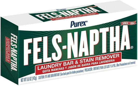 Fels Naptha Laundry Soap Bar & Stain Remover - Pack of 2, 5.0 Oz per bar : Fels Naptha: Health & Household